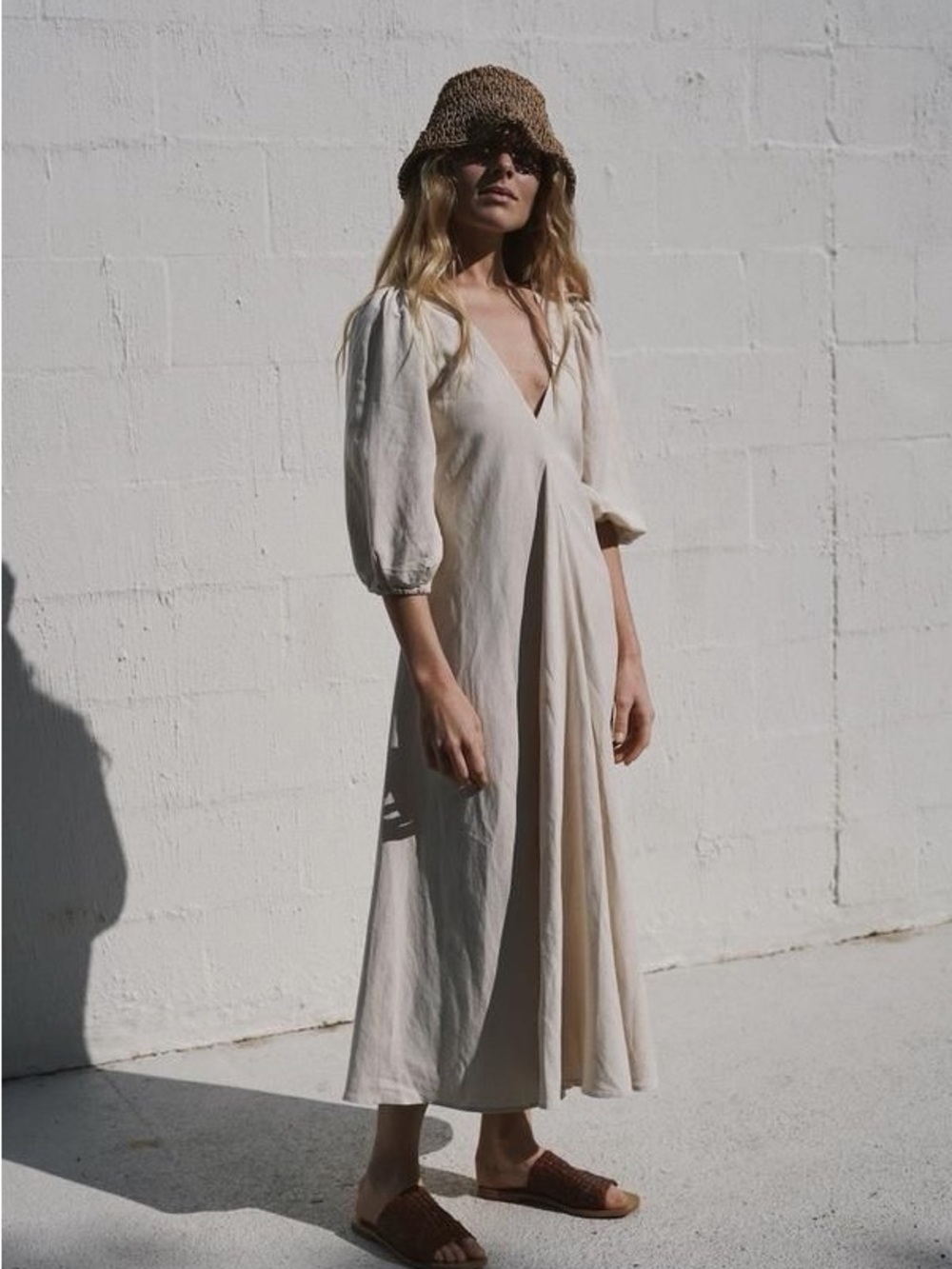 Cream Sunday Linen Dress